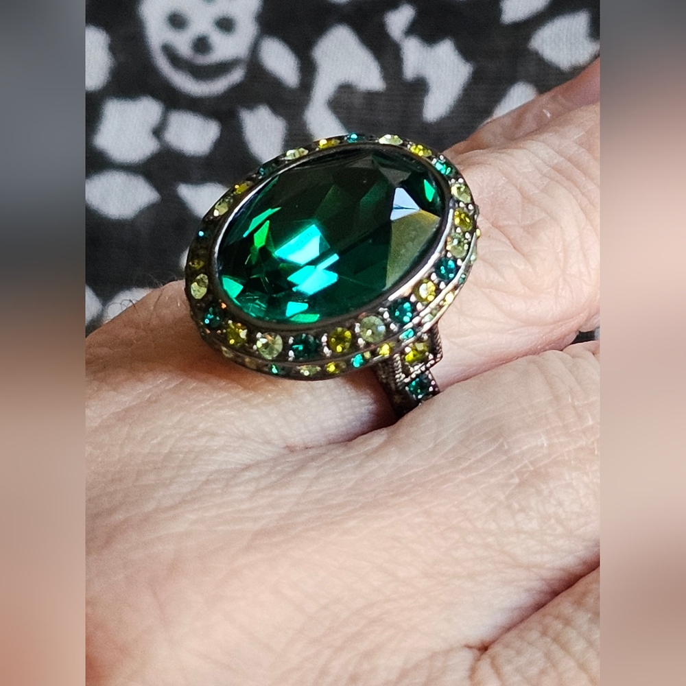 Kenneth Jay Lane-Shades Of Green Statement Ring-Size 7